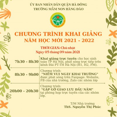 Lịch phát sóng lễ Khai giảng năm học 2021 2022