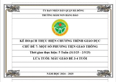 Kế hoạch thực hiện chương trình giáo dục chủ đề 7 lứa tuổi MGB