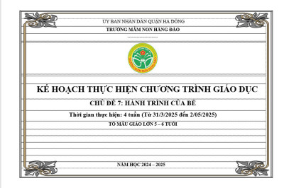 Kế hoạch thực hiện chương trình giáo dục chủ đề 7 lứa tuổi MGL