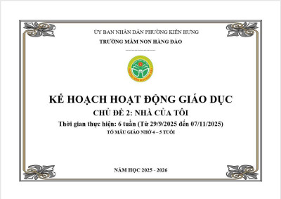 KẾ HOẠCH THỰC HIỆN CHƯƠNG TRÌNH GIÁO DỤC CHỦ ĐỀ 2 LỨA TUỔI MẪU GIÁO NHỠ