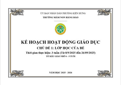 KẾ HOẠCH THỰC HIỆN CHƯƠNG TRÌNH GIÁO DỤC CHỦ ĐỀ 1 LỨA TUỔI MẪU GIÁO NHỠ