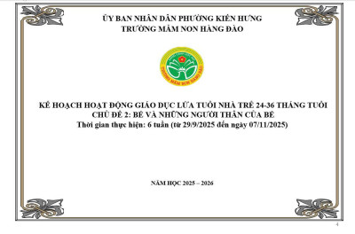KẾ HOẠCH THỰC HIỆN CHƯƠNG TRÌNH GIÁO DỤC CHỦ ĐỀ 2 LỨA TUỔI NHÀ TRẺ