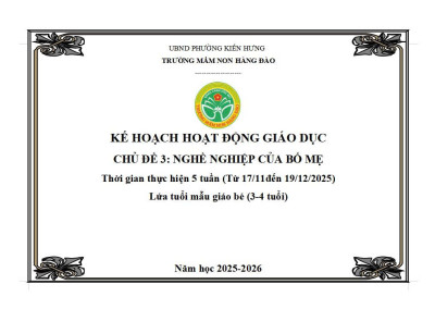 Kế hoạch thực hiện chương trình giáo dục chủ đề 3 lứa tuổi MGB