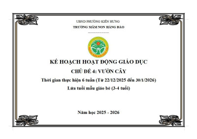 Kế hoạch thực hiện chương trình giáo dục chủ đề 4 lứa tuổi MGB