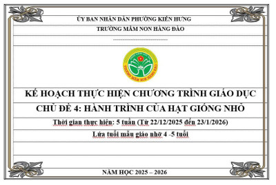 Kế hoạch thực hiện chương trình giáo dục chủ đề 4 lứa tuổi MGN