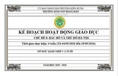 KẾ HOẠCH THỰC HIỆN CHƯƠNG TRÌNH GIÁO DỤC CHỦ ĐỀ 8 LỨA TUỔI MẪU GIÁO NHỠ
