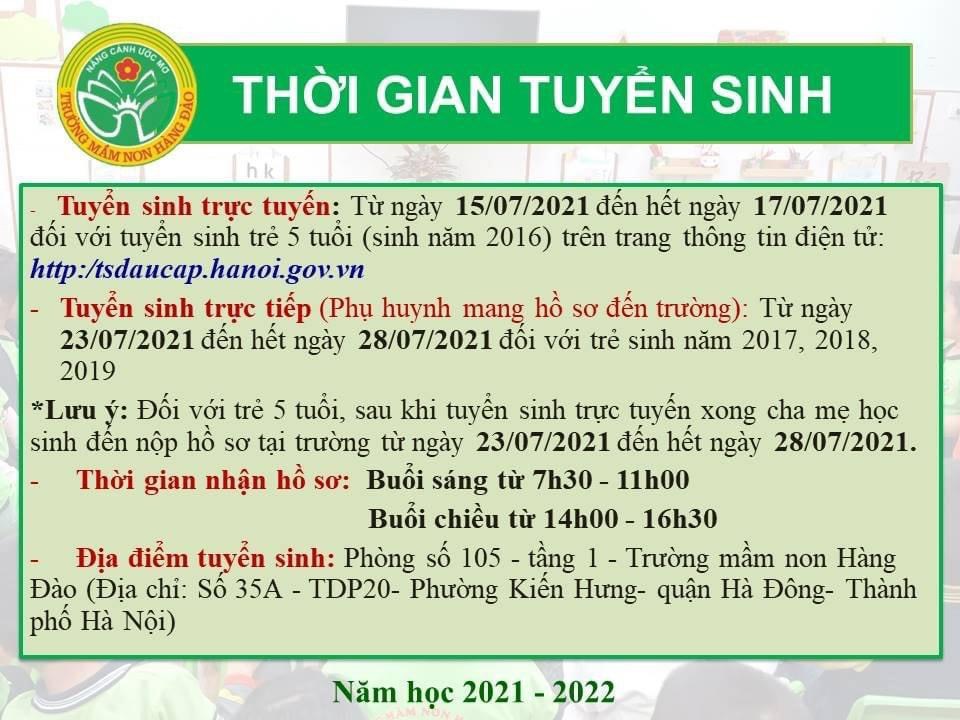Thời gian tuyển sinh