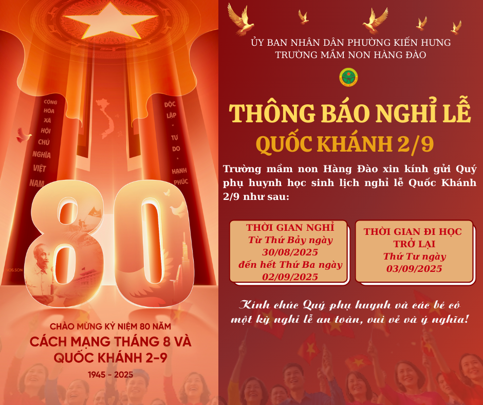 THÔNG BÁO NGHỈ LỄ QUỐC KHÁNH 2/9