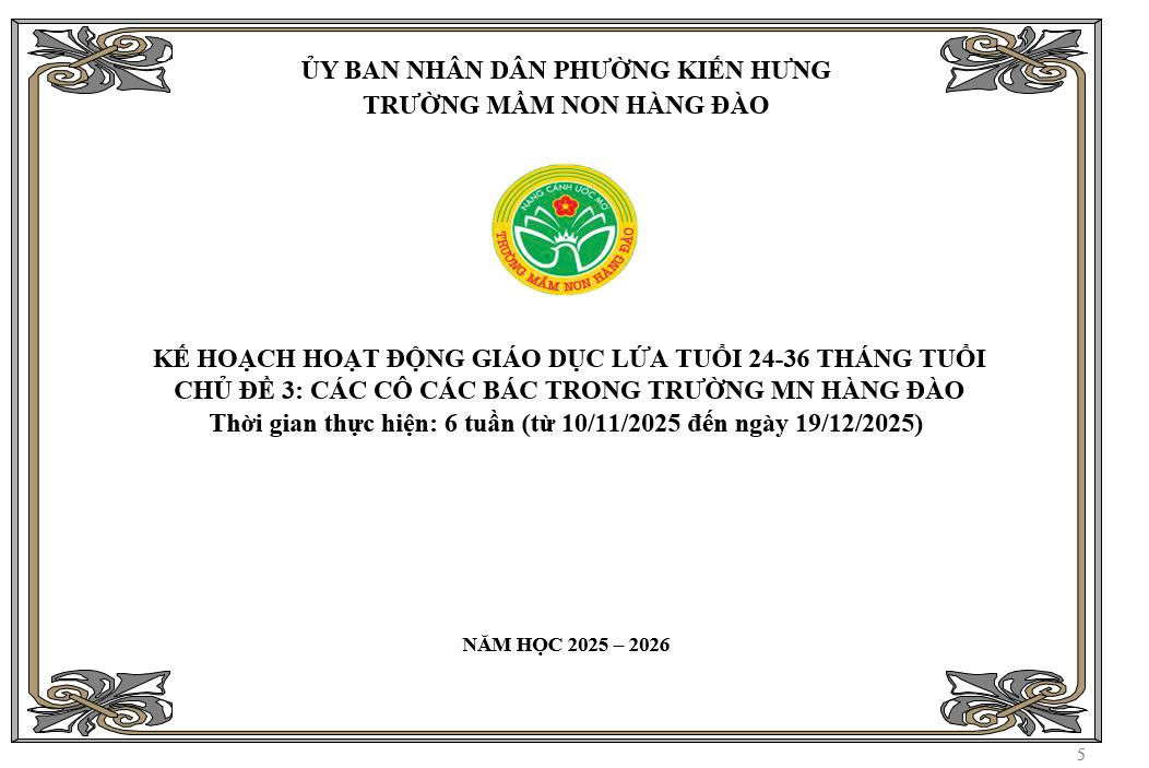 Kế hoạch thực hiện chương trình giáo dục chủ đề 3 lứa tuổi nhà trẻ